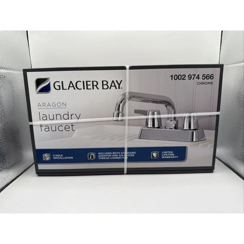 Glacier Bay Aragon 4 in.‎ Centerset 2-Handle Laundry Faucet Chrome